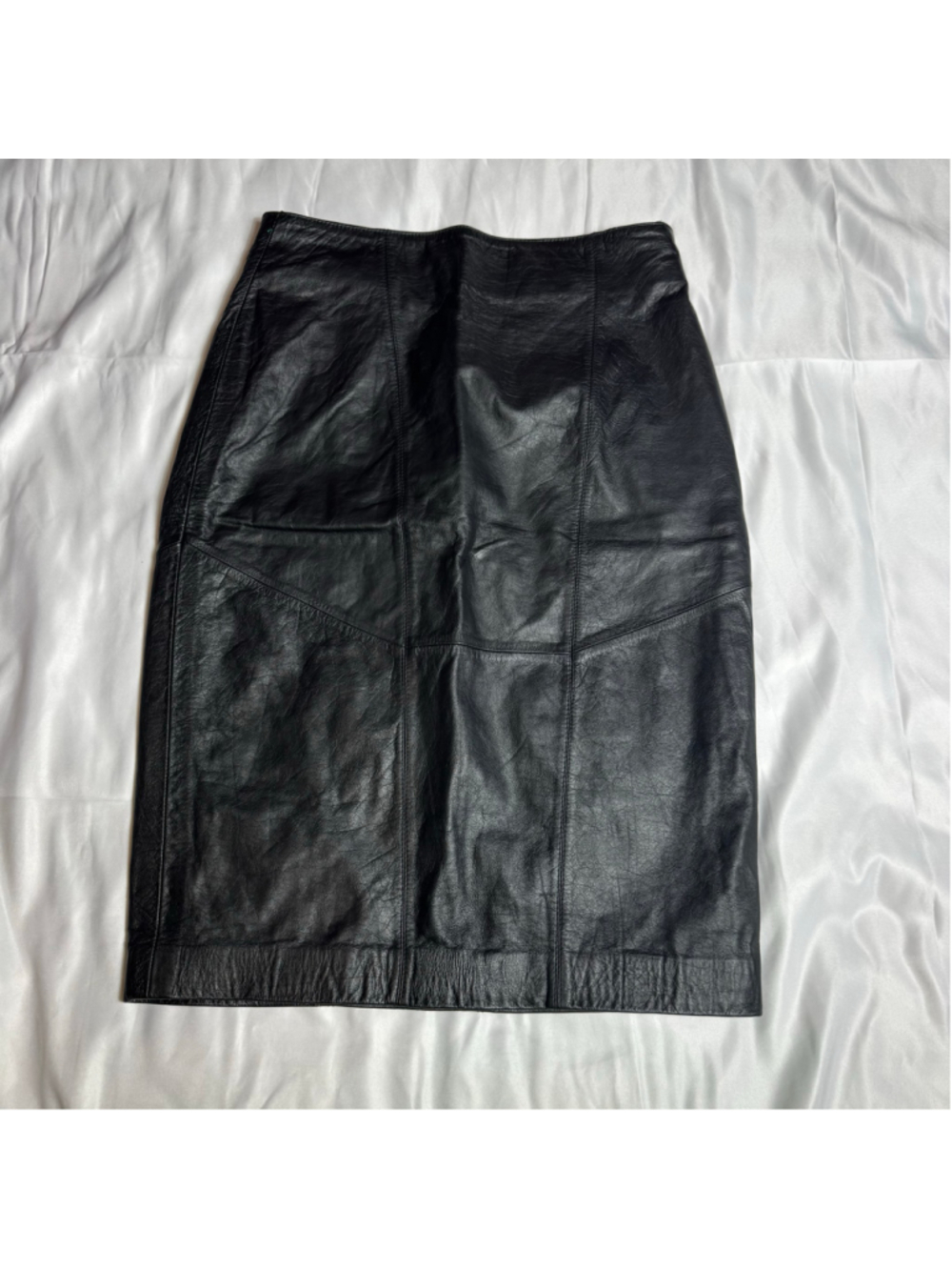 Vintage Wilsons Leather Women's Black Genuine Leather Pencil Skirt Size 10